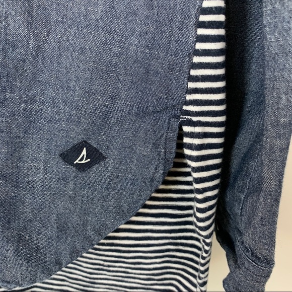 Sperry Half Button Jean and Striped Top Size S - Picture 2 of 8